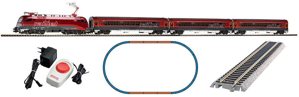 Piko 57178 H0 - S-Set E-Lok Railjet ÖBB A-Gleis & B V ETS Modelspoor